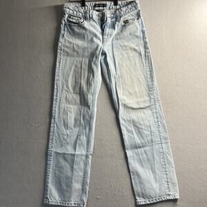 Aéropostale Low Rise Baggy Light Blue Denim Jeans Stained See Pics